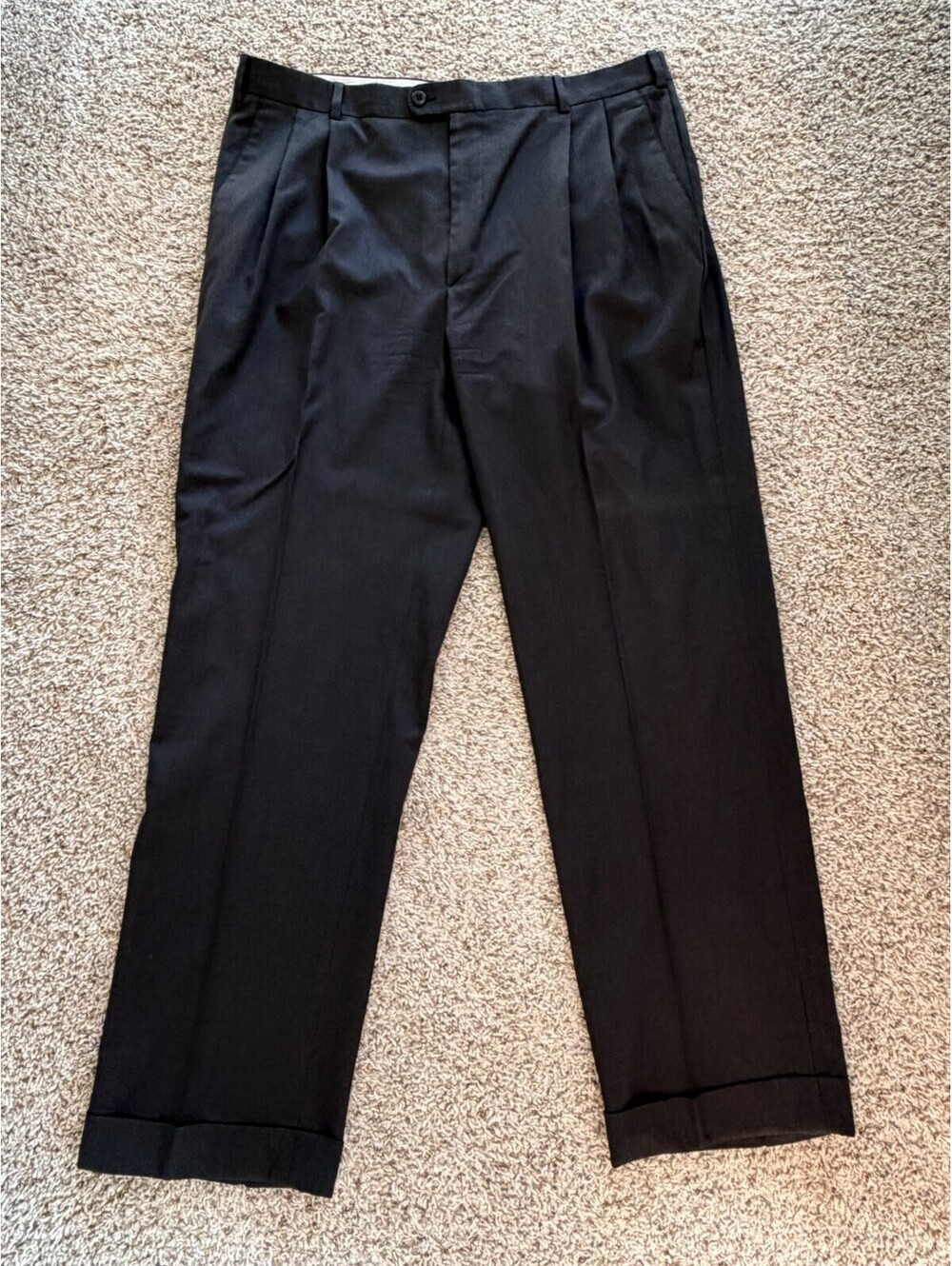 Zanella Bennett Black 100% Wool Dress Pants W38 L31.5 Made In Italy Luxury